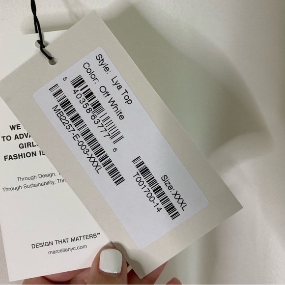 Marcella NYC Womens White Lya Long sleeve Blouse XXL NWT - Picture 7 of 10